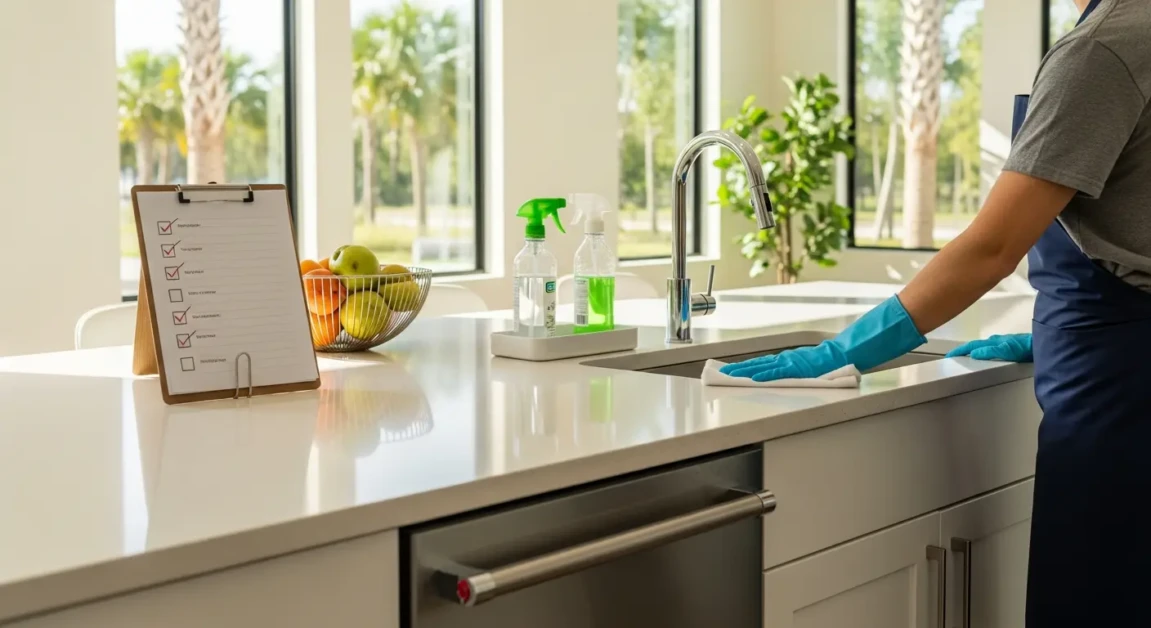 Post-construction cleaning checklist in Orlando by All Great Cleaner – Professional Cleaning Services, featuring new build cleaning and final clean tasks.