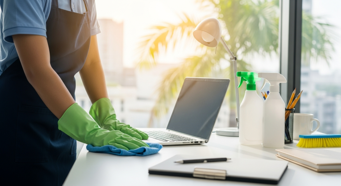 Clean office workspace in Orlando maintained by All Great Cleaner – Professional Cleaning Services showing workplace hygiene benefits