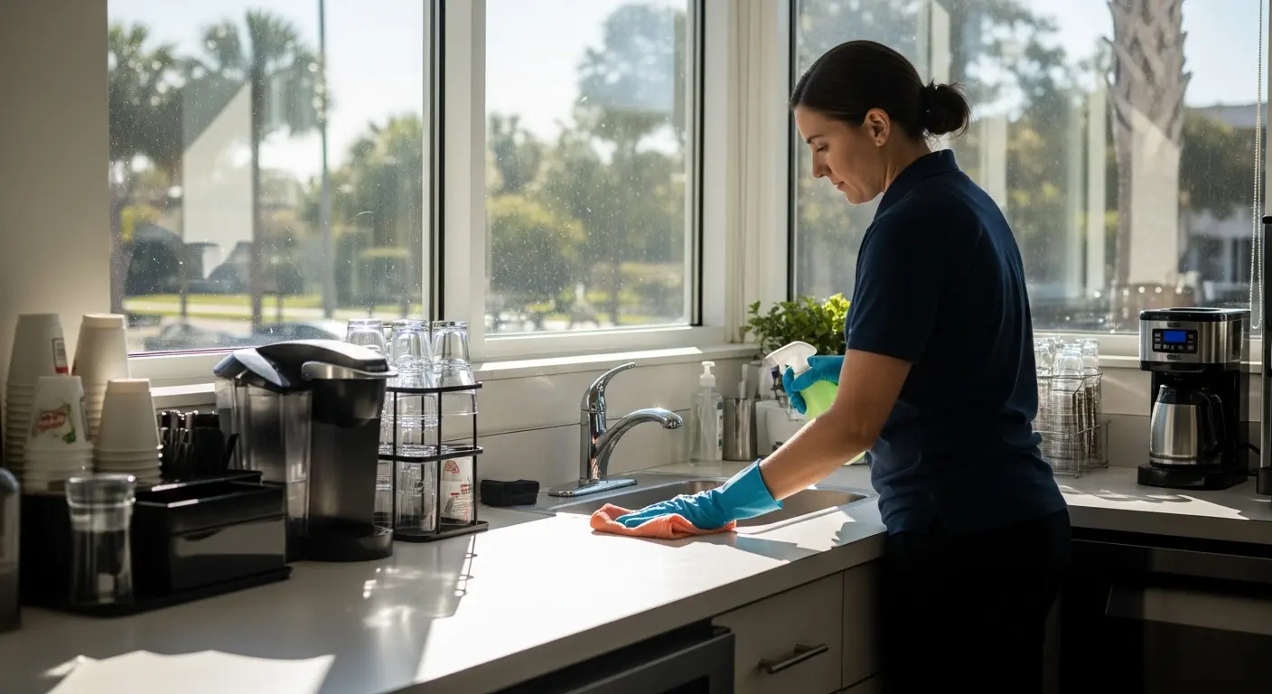 Office cleaning checklist with daily and weekly tasks by All Great Cleaner – Professional Cleaning Services in Orlando