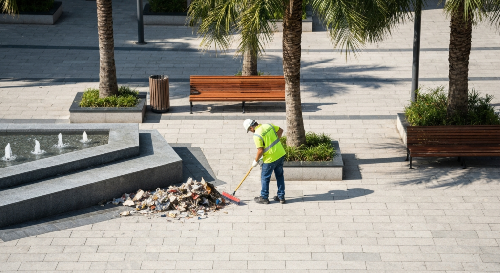 Outdoor event cleanup by All Great Cleaner – Professional Cleaning Services featuring festival cleaning service in Orlando.