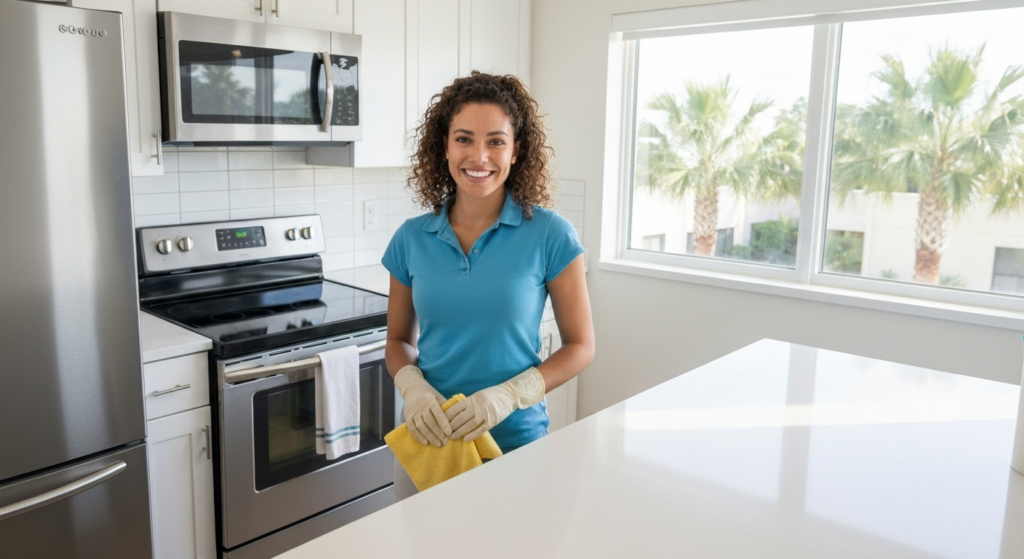 All Great Cleaner - Professional Cleaning Services shows post-construction cleaning phases, Orlando