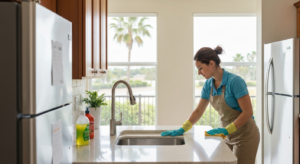 An Orlando cleaner prepares for move out cleaning with All Great Cleaner – Professional Cleaning Services.