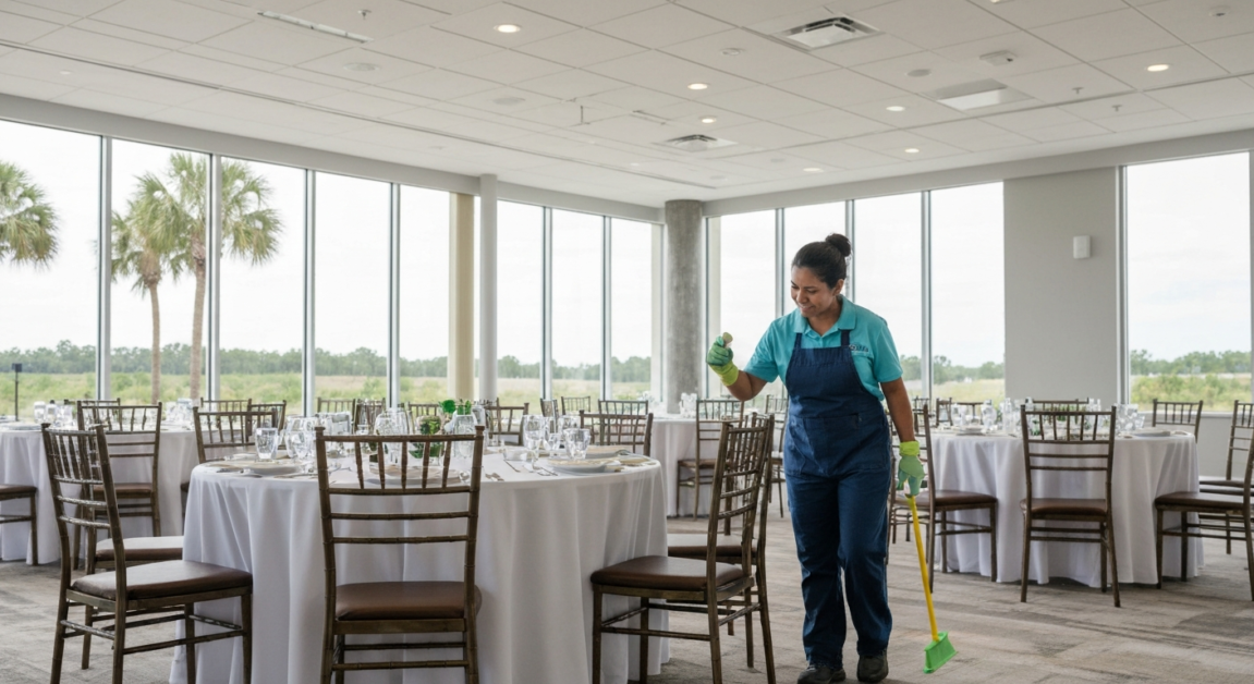 Professional event cleanup and trash removal by All Great Cleaner in Orlando