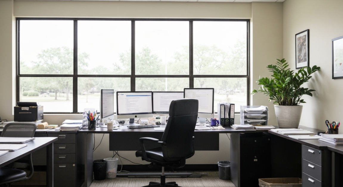 Organized office workspace in Orlando enhancing focus and concentration