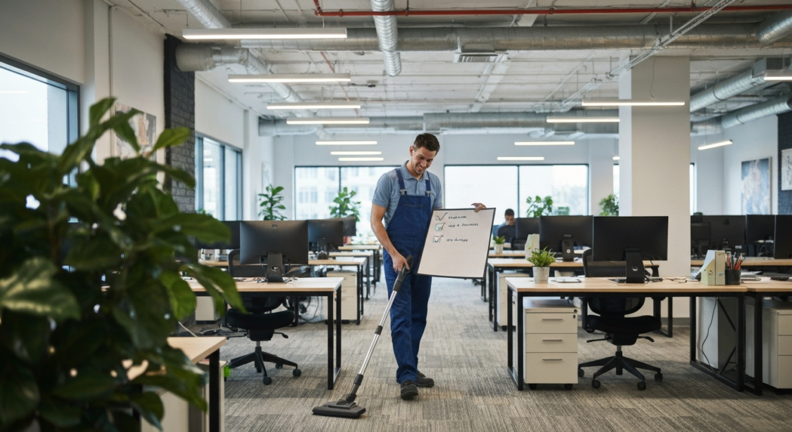 Proactive cleaning routine in an Orlando office to minimize stress