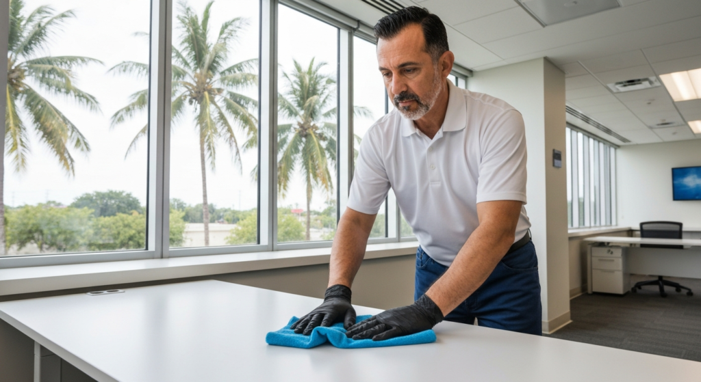 Office cleaning with All Great Cleaner – Professional Cleaning Services in Orlando, showing general office cleaning and business office cleaning services
