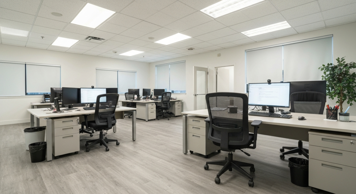 Immaculately clean and organized Orlando office interior illustrating high-quality cleaning results