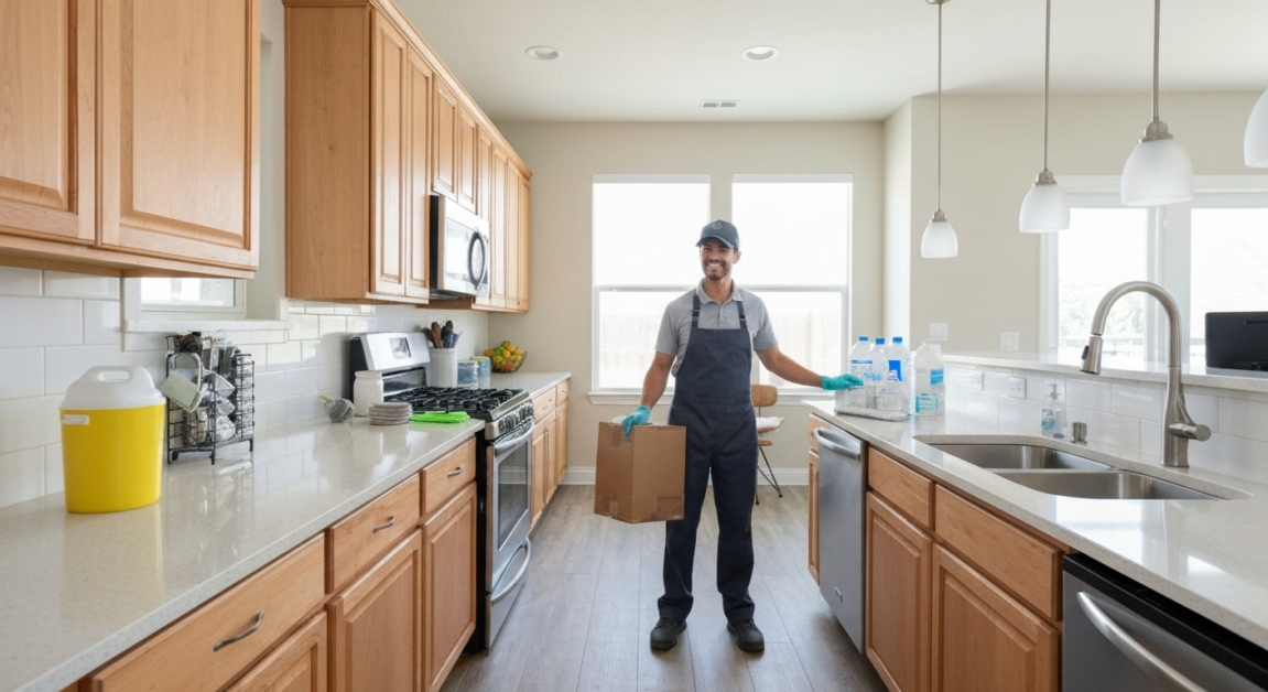 Immaculate Orlando kitchen after professional cleaning service, emphasizing inspection readiness