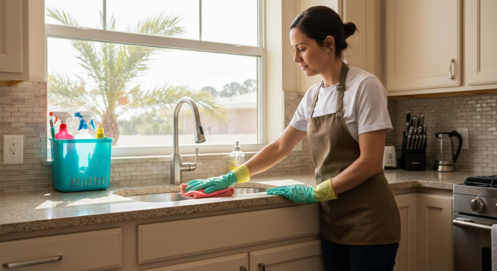 Move-in cleaning by All Great Cleaner – Professional Cleaning Services in Orlando, showcasing a clean kitchen with professional attention to detail.
