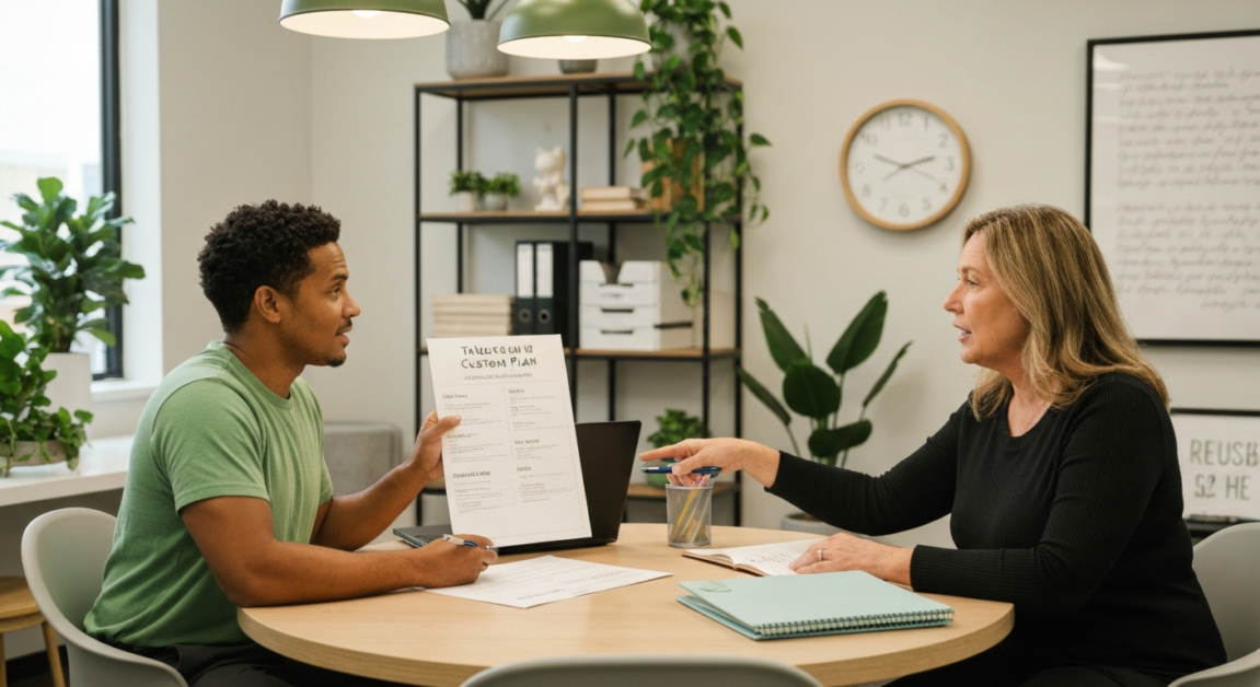 Discussion on customizing an eco-friendly cleaning plan in an Orlando office with a focus on sustainable practices.