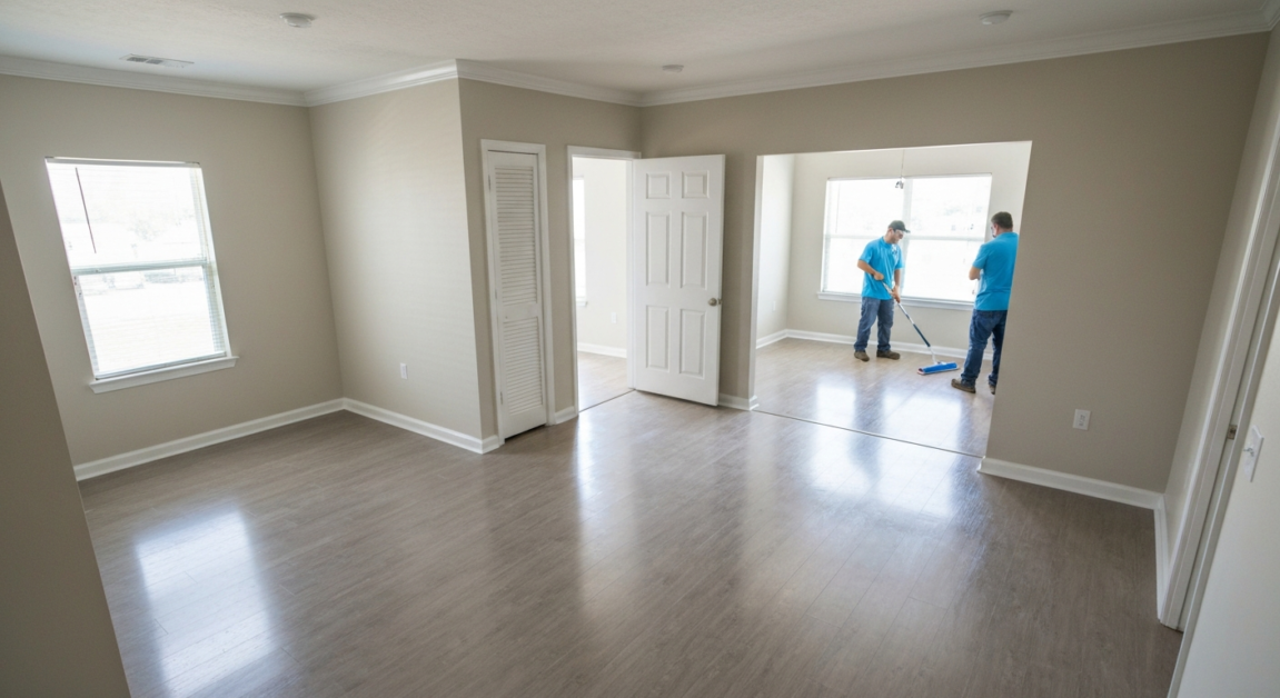 Orlando apartment showing the high-quality results of professional post-construction cleaning services.