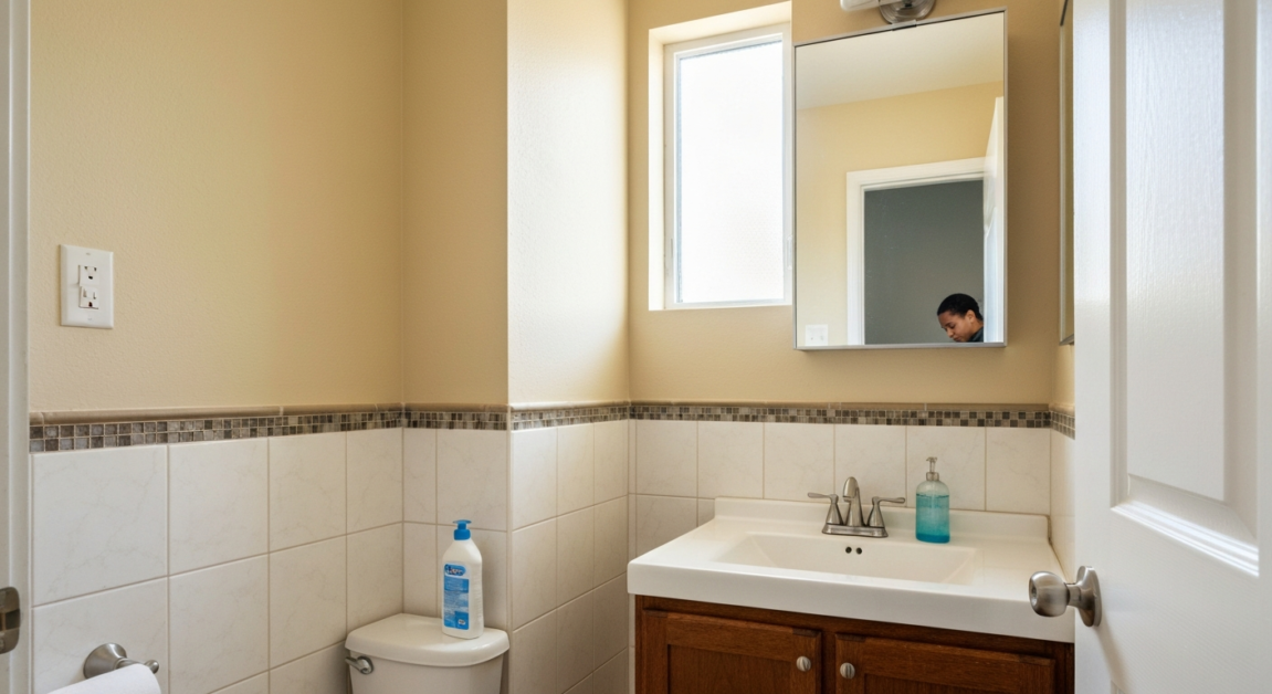 Orlando home's bathroom in inspection-ready state after eco-friendly cleaning