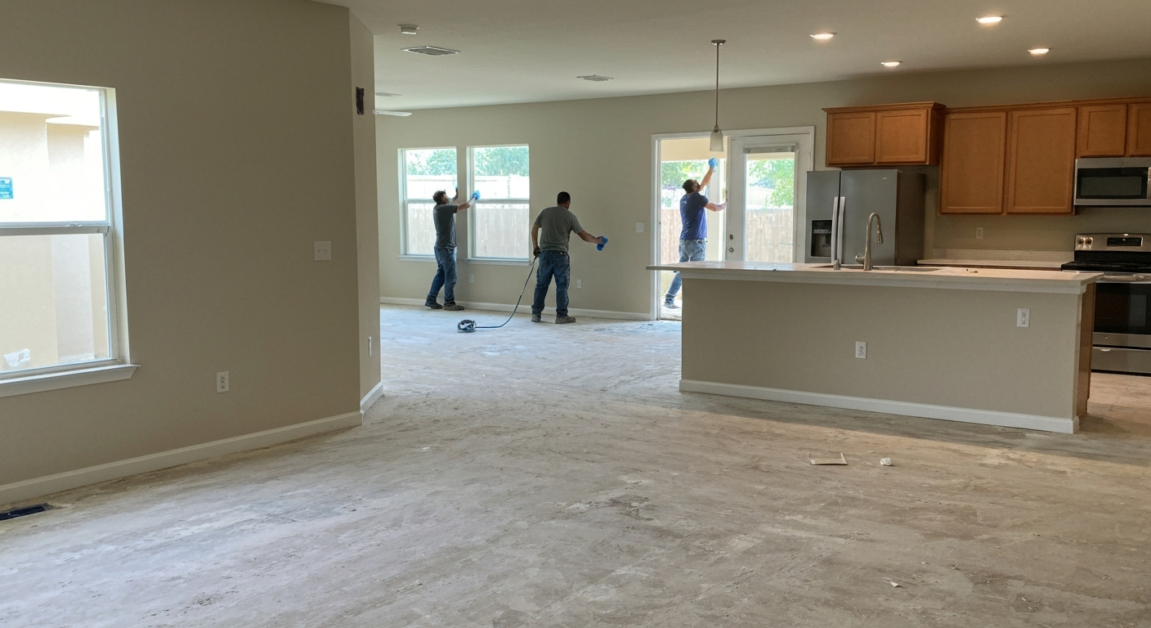 Orlando home showing transition from construction phase to clean, livable space during post-construction cleaning