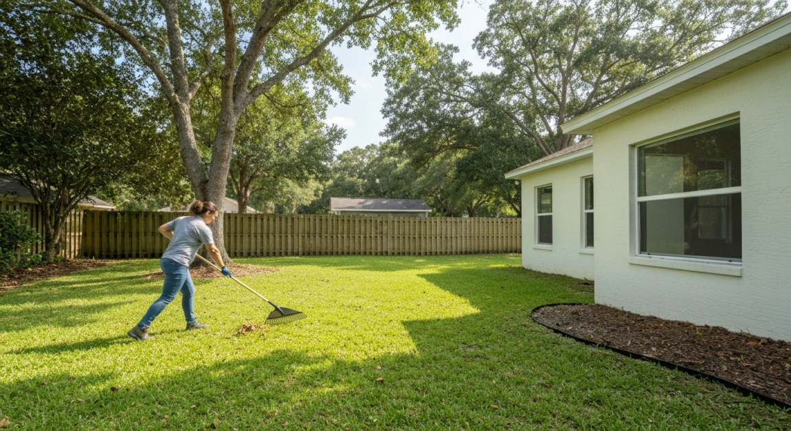 Exterior cleaning and yard tidying for Orlando house move out