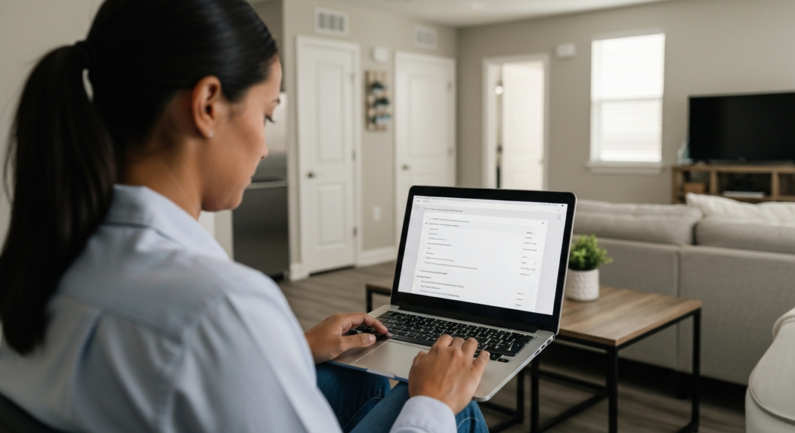 Property manager using real-time reports to ensure consistency in cleaning standards.