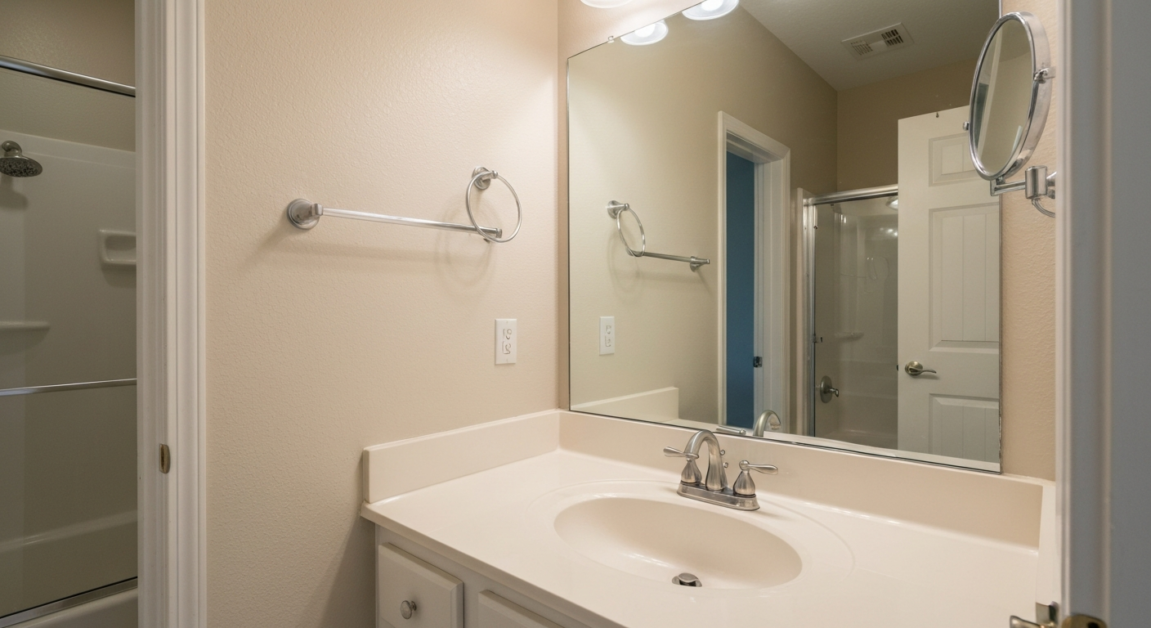 Pristine bathroom in Orlando home showcasing the results of a professional deep clean.