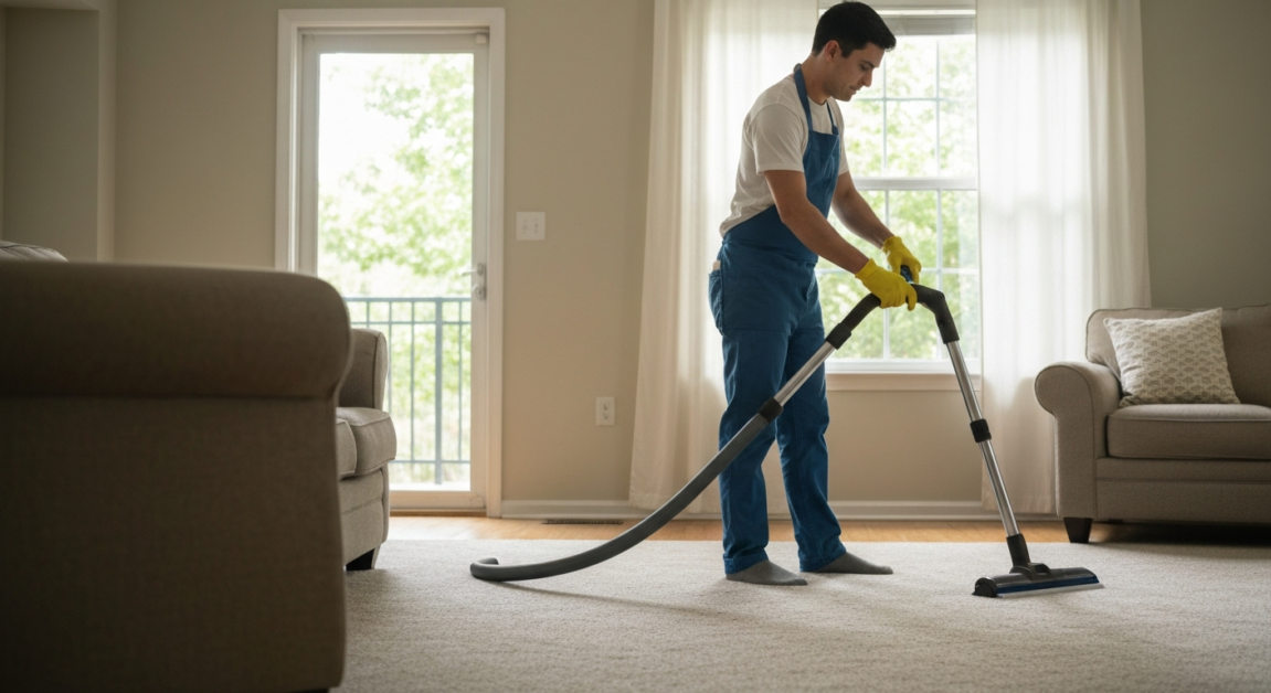 Professional cleaning service in Orlando managing pollen with a deep carpet clean