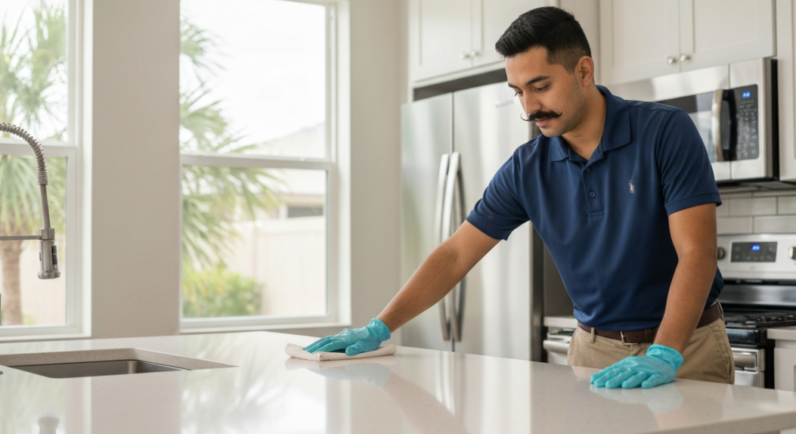Professional cleaner managing pet hair cleaning, pet odor cleaning at All Great Cleaner – Professional Cleaning Services in Orlando Metro